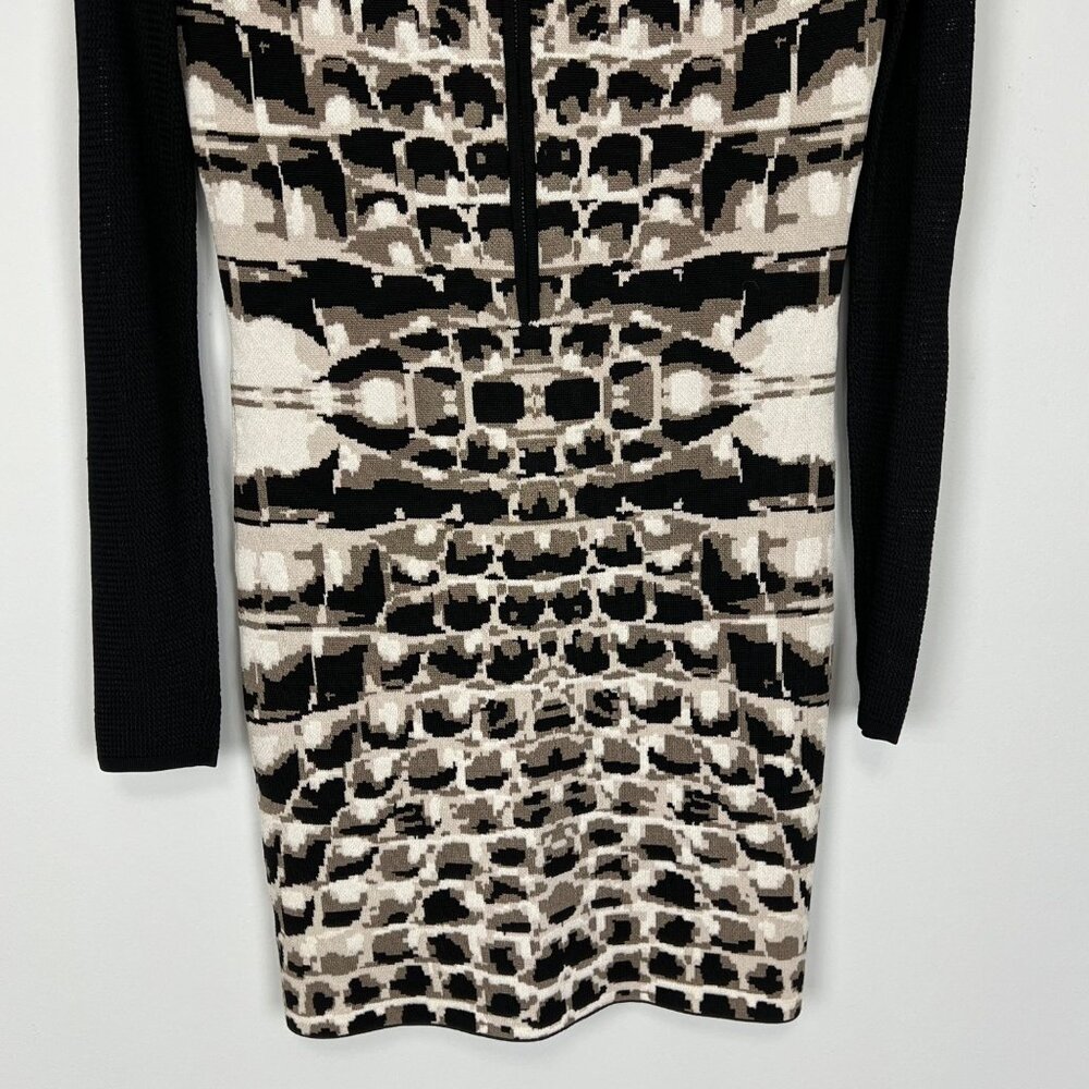 Parker Womens Hartley Knit Mini Dress Taupe Animal Print Long Sleeves size S - Picture 10 of 14